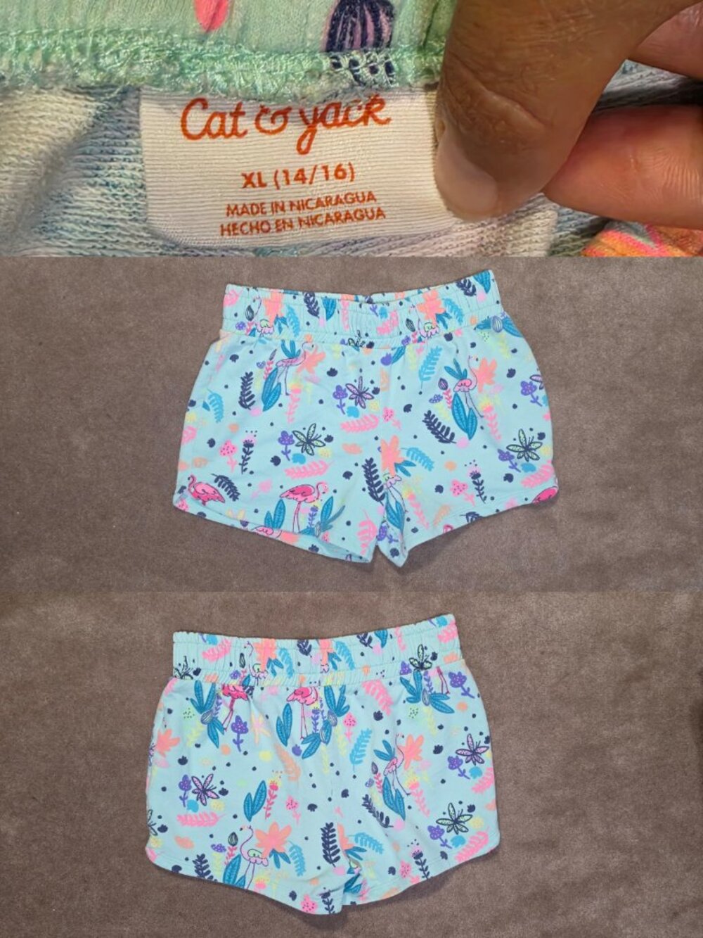 Kids Cat & Jack Animal Print Cozy Short Shorts Sz XL 14/16